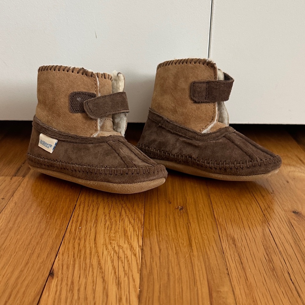 Robeez Tan and Brown Kids Slippers